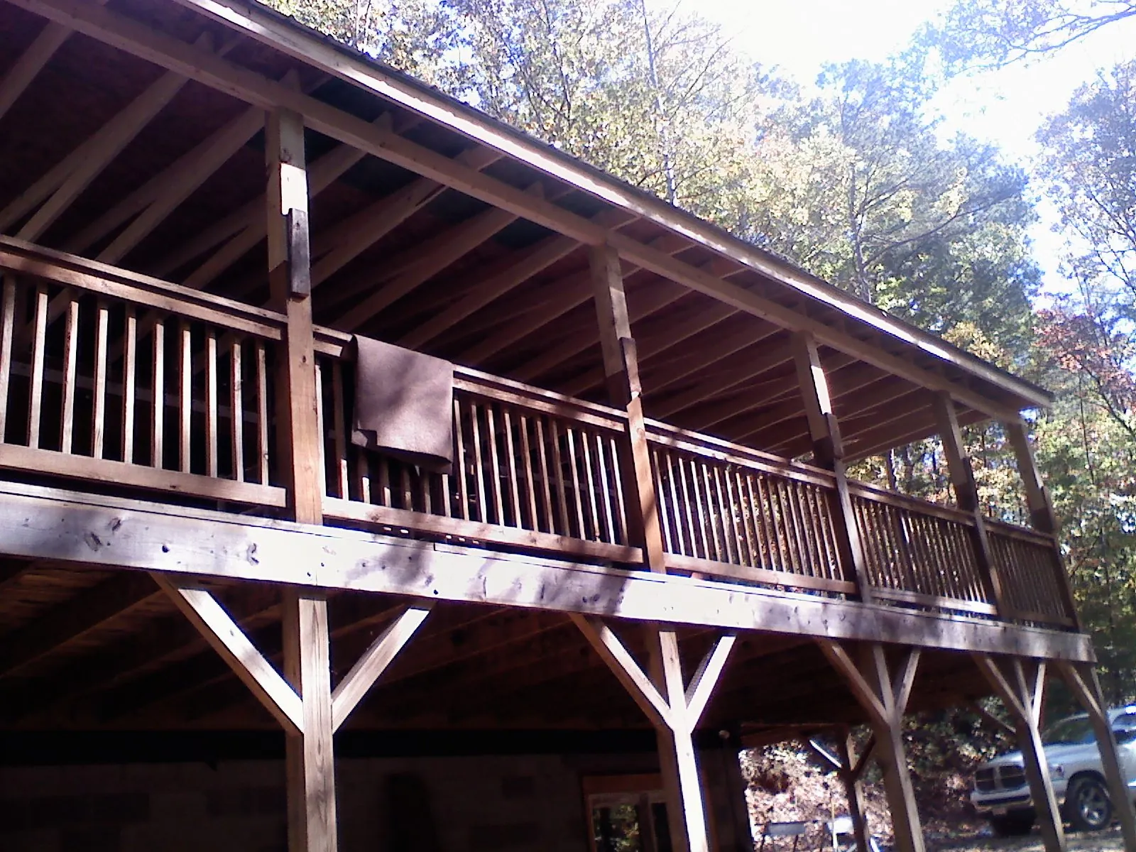 Timber framing under a new elevated porch and deck — Roof Leak Repair in Shady Cove by Roofing Brothers